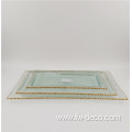 colored square clear glass dinner plate